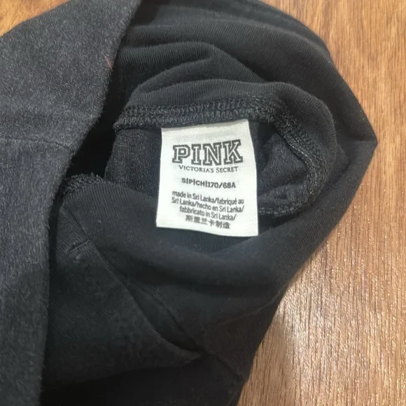 Black Love Pink Leggings Victoria Secret Pink yoga pants limited edition szS - Picture 2 of 4